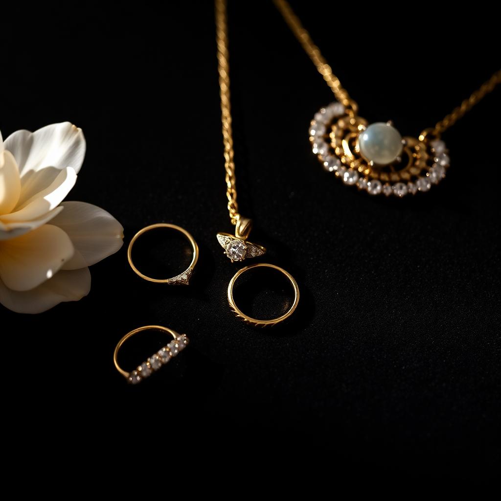 Curated fine jewellery on dark velvet